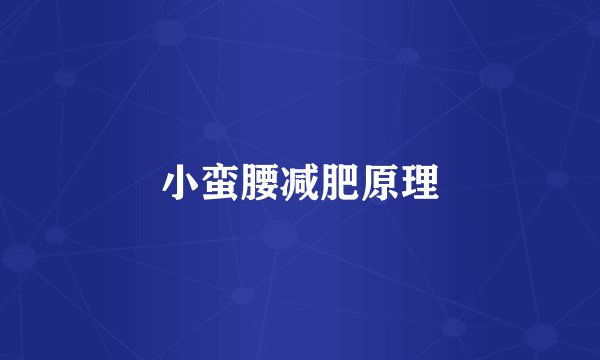 小蛮腰减肥原理