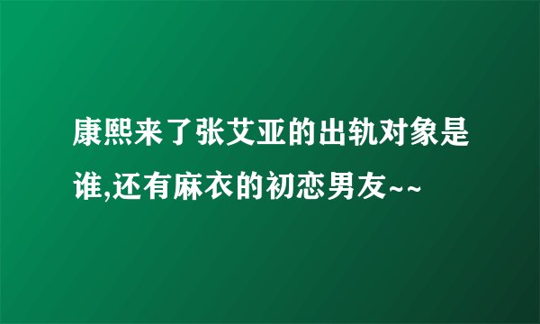 康熙来了张艾亚的出轨对象是谁,还有麻衣的初恋男友~~