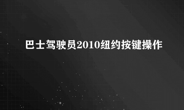 巴士驾驶员2010纽约按键操作