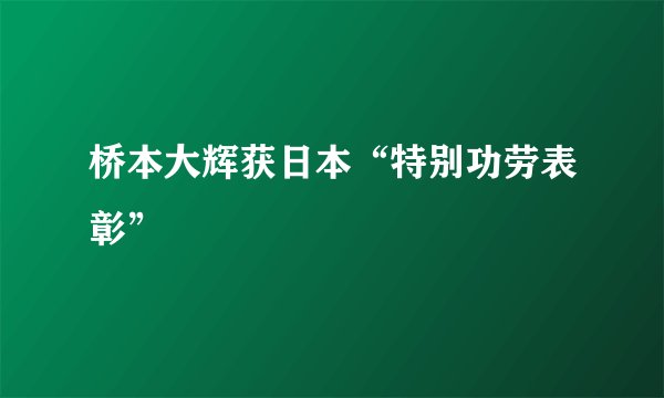 桥本大辉获日本“特别功劳表彰”