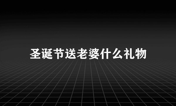 圣诞节送老婆什么礼物