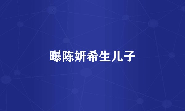 曝陈妍希生儿子