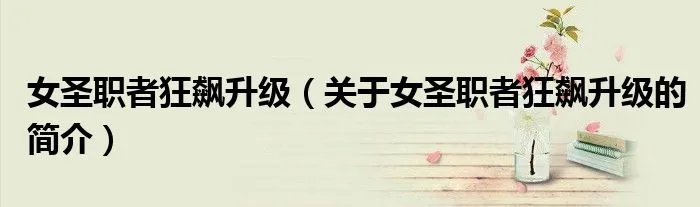 女圣职者狂飙升级（关于女圣职者狂飙升级的简介）