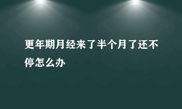 更年期月经来了半个月了还不停怎么办