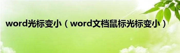 word光标变小（word文档鼠标光标变小）