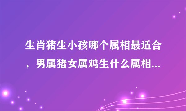 生肖猪生小孩哪个属相最适合，男属猪女属鸡生什么属相的宝宝好?