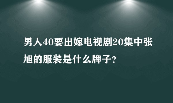 男人40要出嫁电视剧20集中张旭的服装是什么牌子？