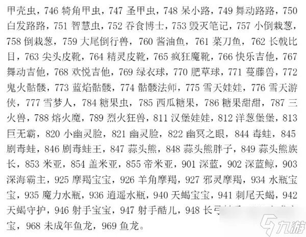洛克王国宠物蛋编号大全一览