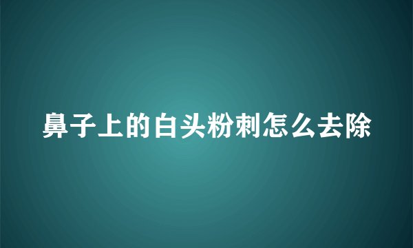 鼻子上的白头粉刺怎么去除