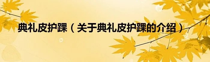 典礼皮护踝（关于典礼皮护踝的介绍）