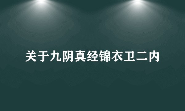 关于九阴真经锦衣卫二内