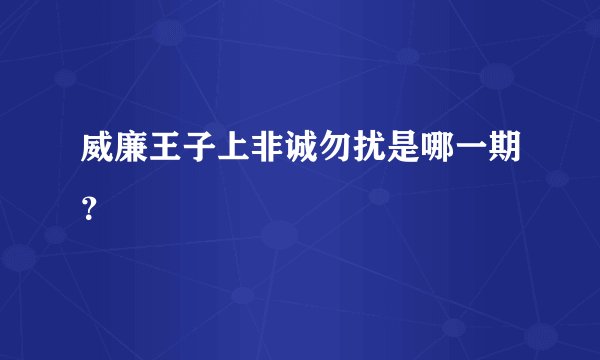 威廉王子上非诚勿扰是哪一期？