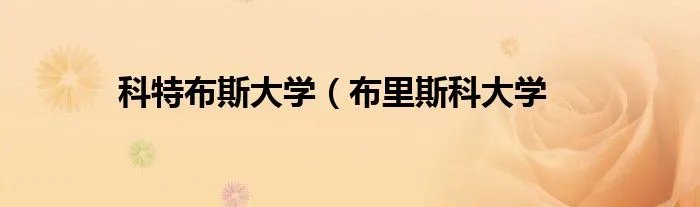 科特布斯大学（布里斯科大学