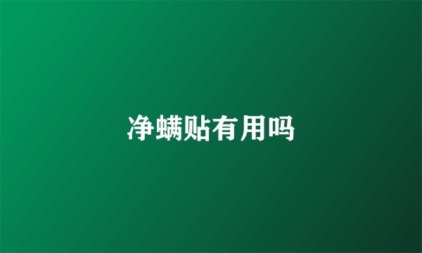 净螨贴有用吗