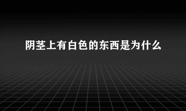 阴茎上有白色的东西是为什么