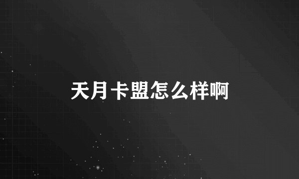 天月卡盟怎么样啊