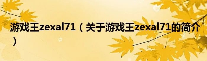 游戏王zexal71(关于游戏王zexal71的简介)