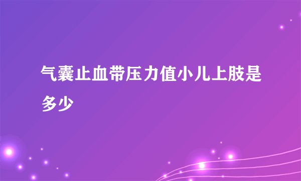 气囊止血带压力值小儿上肢是多少