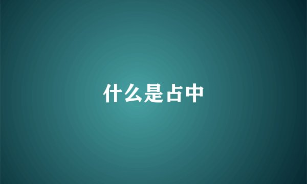 什么是占中