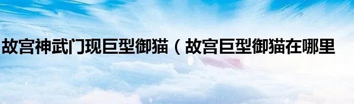 故宫神武门现巨型御猫（故宫巨型御猫在哪里