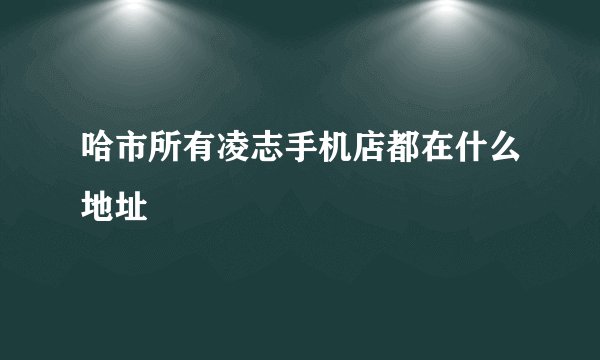 哈市所有凌志手机店都在什么地址