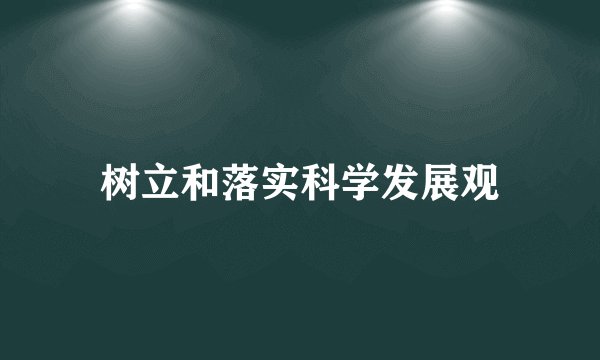 树立和落实科学发展观