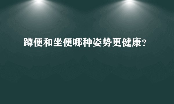 蹲便和坐便哪种姿势更健康？