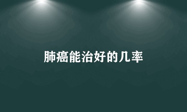 肺癌能治好的几率