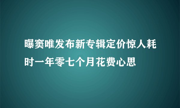 曝窦唯发布新专辑定价惊人耗时一年零七个月花费心思