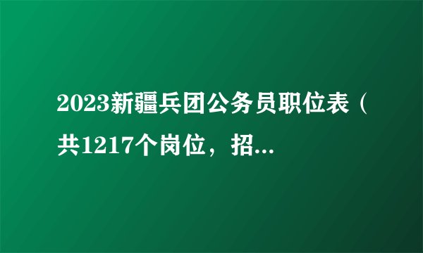 2023新疆兵团公务员职位表（共1217个岗位，招录2105人）