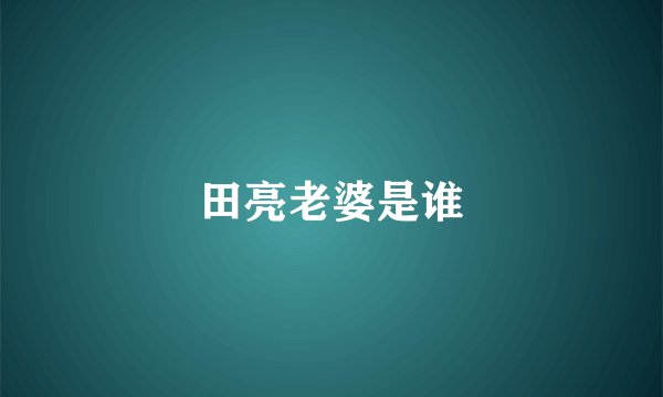 田亮老婆是谁