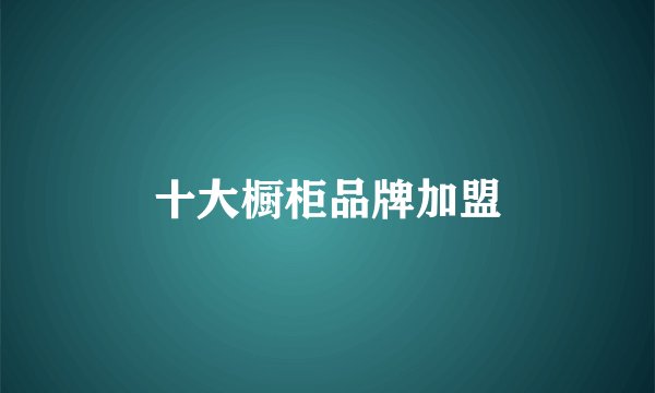 十大橱柜品牌加盟