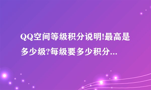 QQ空间等级积分说明!最高是多少级?每级要多少积分都说明白点!