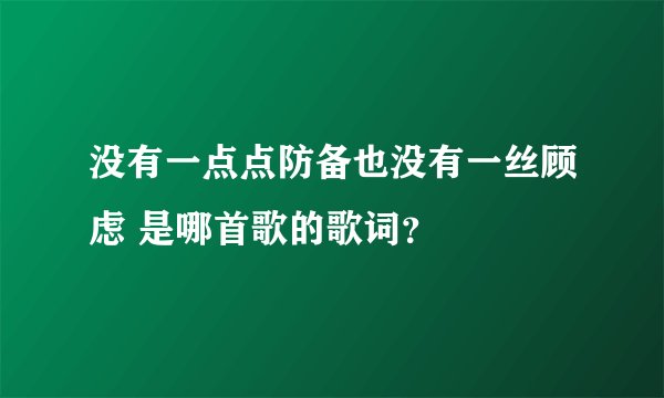 没有一点点防备也没有一丝顾虑 是哪首歌的歌词？