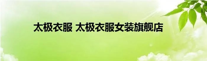 太极衣服 太极衣服女装旗舰店