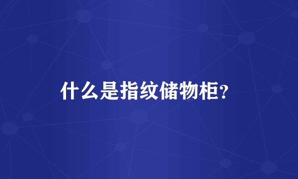 什么是指纹储物柜？