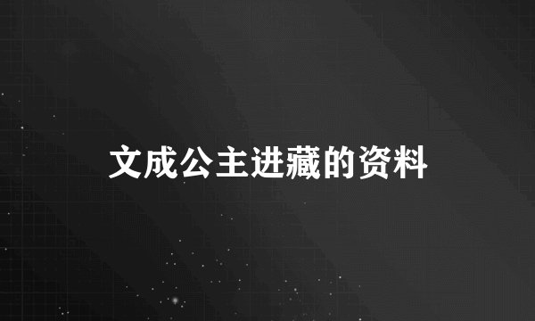 文成公主进藏的资料