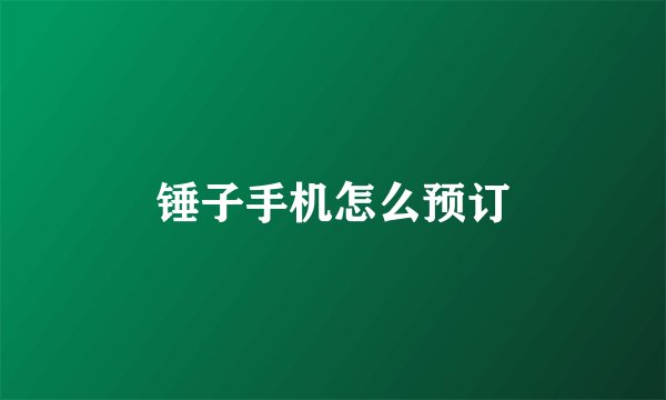 锤子手机怎么预订