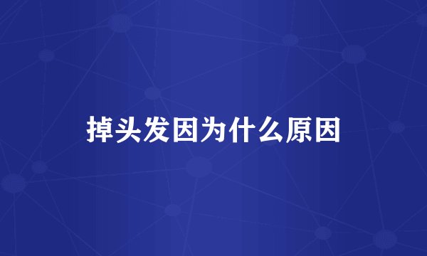 掉头发因为什么原因