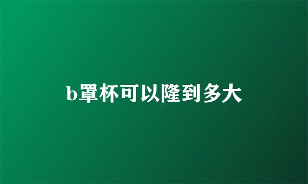 b罩杯可以隆到多大