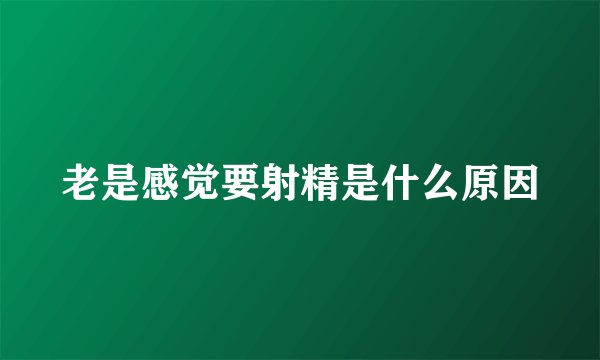 老是感觉要射精是什么原因