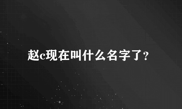 赵c现在叫什么名字了？