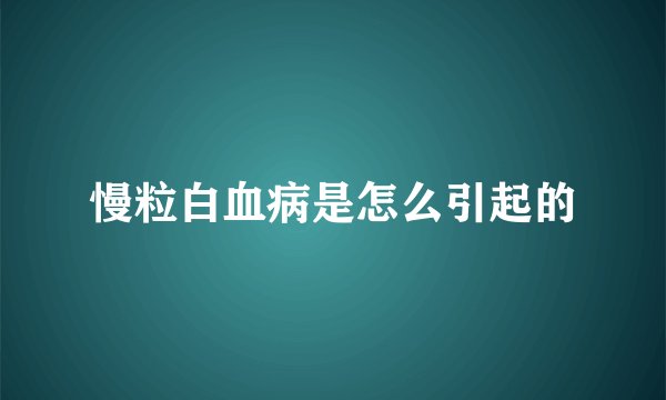 慢粒白血病是怎么引起的