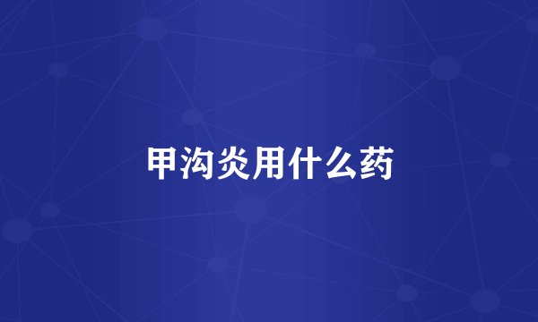 甲沟炎用什么药