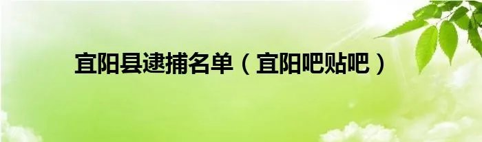 宜阳县逮捕名单（宜阳吧贴吧）