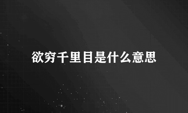 欲穷千里目是什么意思