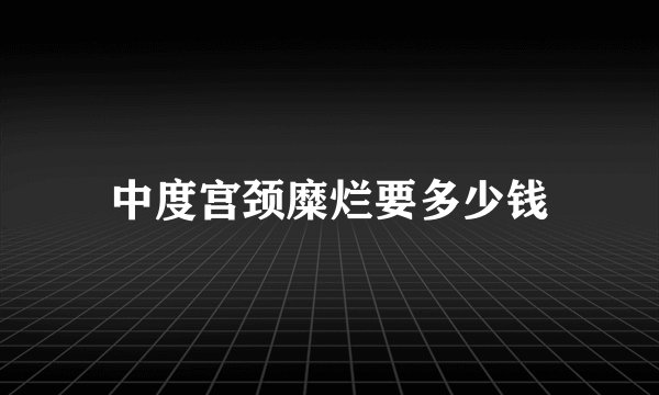 中度宫颈糜烂要多少钱
