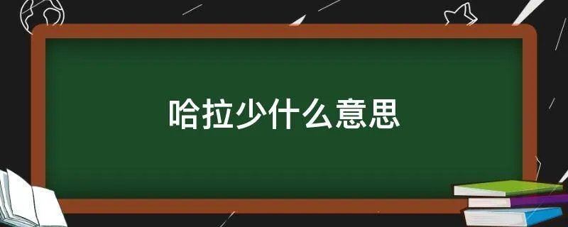 哈拉少什么意思