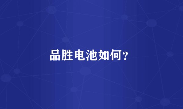 品胜电池如何？