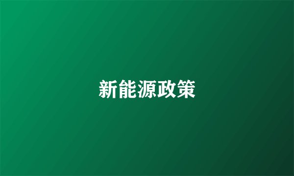 新能源政策